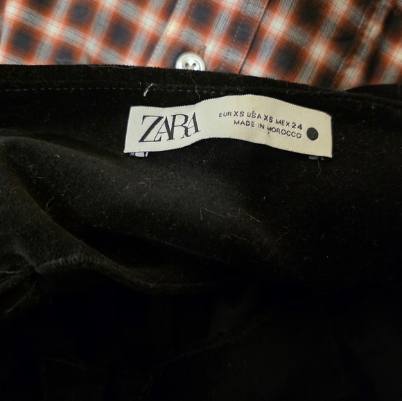 Zara Exagerated Puff Sleeve Valentines Top Black Velvet XS - Picture 6 of 11